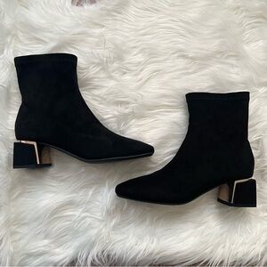Black suede booties